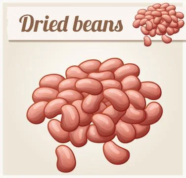 Dried beans. Detailed Vector Icon Stock Illustration