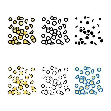 Dried beans peas color forms icon vector Stock Illustration
