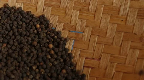 Dried Black Pepper Seeds Stock Footage 61461407