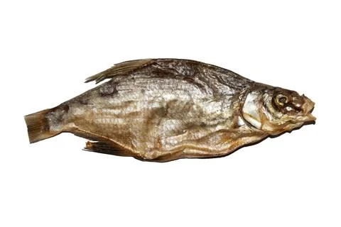 Dried bream on a white background. Stock Photos