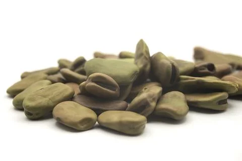 Dried broad beans on white background Stock Photos