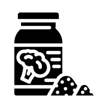 Dried broccoli glyph icon vector illustration Stock Illustration