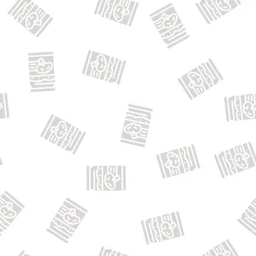 Dried broccoli glyph vector seamless pattern Stock Illustration