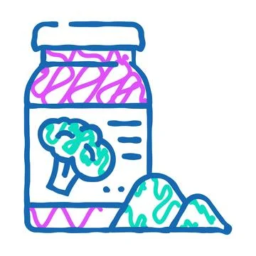 Dried broccoli icon doodle illustration Stock Illustration