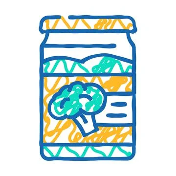 Dried broccoli icon doodle illustration Stock Illustration