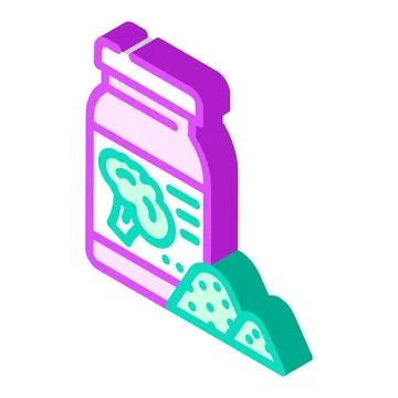 Dried broccoli isometric icon vector illustration Stock Illustration