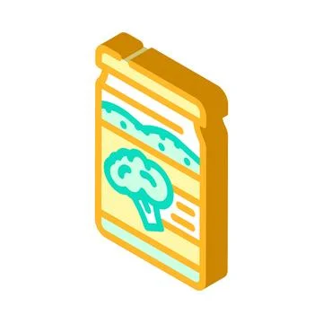 Dried broccoli isometric icon vector illustration Stock Illustration