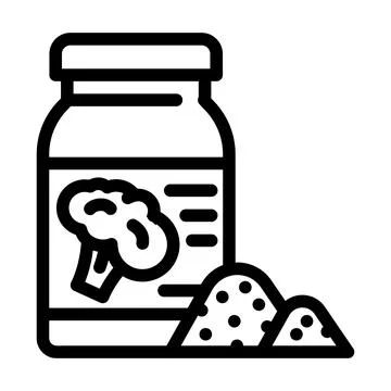 Dried broccoli line icon vector illustration Stock Illustration