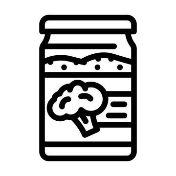 Dried broccoli line icon vector illustration Stock Illustration