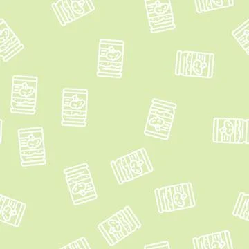 Dried broccoli line vector seamless pattern Stock Illustration