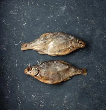 Dried caspian roach fish Stock Photos