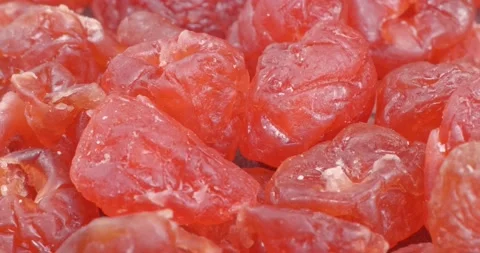 Dried cherries close-up. Heap of berries. Cherry dried fruit. 스톡 동영상 160291480
