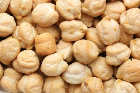 Dried chickpea beans close up background Stock Photos