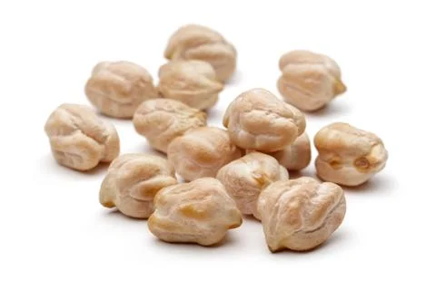 Dried chickpea beans on white background Stock Photos