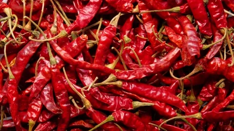Dried chili rotation for background Stock Footage 139179577