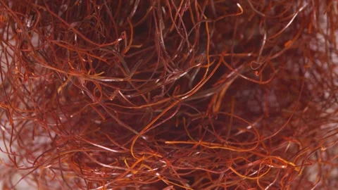 Dried chili threads forming an intricate texture Stock Footage 317947593