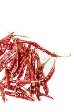 Dried chilli on  white background Stock Photos