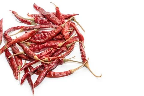Dried chilli on  white background Stock Photos