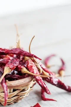 Dried chilly with a white background. Foto stock