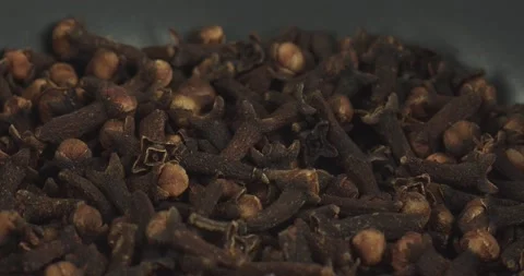 Dried cloves closeup rotating selective focus Stock Footage 168804142