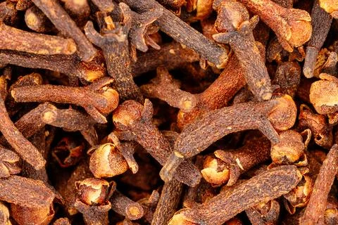 Dried cloves spice background preparing food ingredient Stock Photos