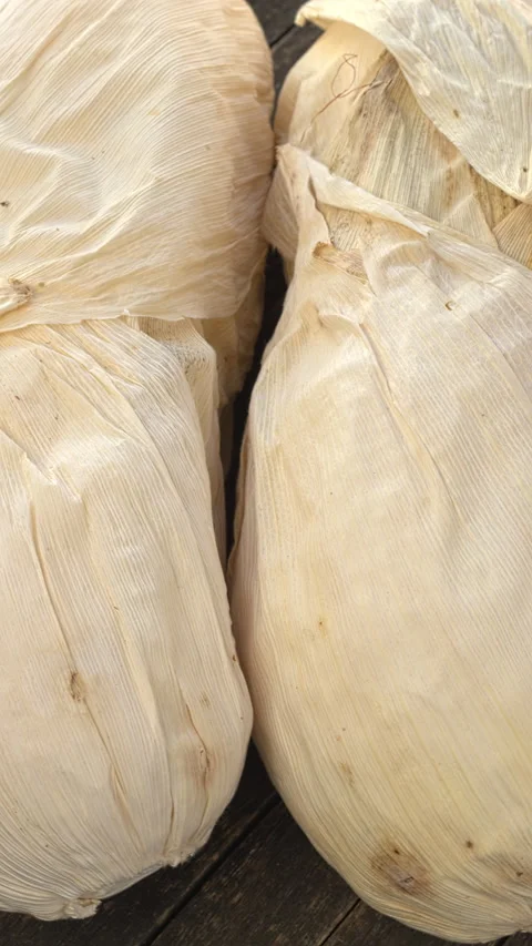 Dried corn leaves used to prepare tamales. Stock Footage 311950733