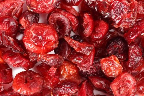 Dried cranberries. Cranberry dried macro photography. Stock Photos