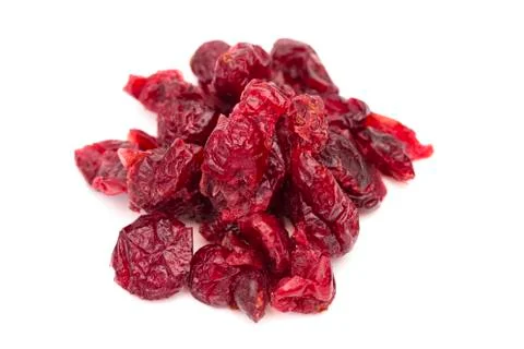 Dried Cranberries on a White Background Stock Photos