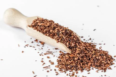 Dried curative tea from bark Stock Photos
