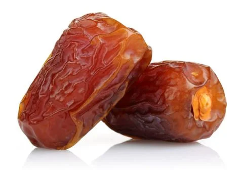 Dried date fruit isolated on white Stock Photos