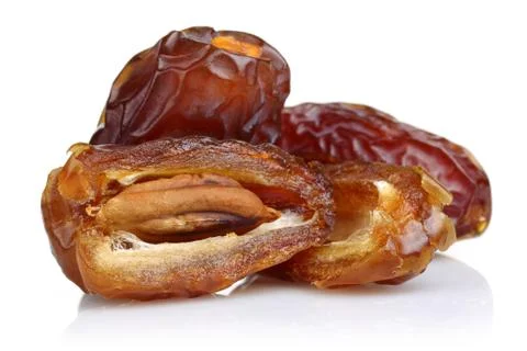 Dried date fruit isolated on white Stock Photos