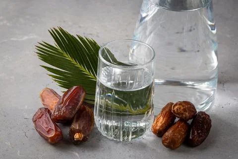 Dried date fruit in the plate. Ramadan dates fruit Stock Photos