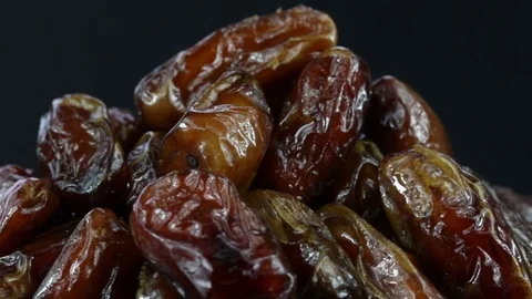 Dried date fruit rotates Stock Footage