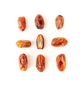 Dried dates isolated on white Stock Photos