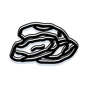 Dried dates or figs line art illustration Stock Illustration