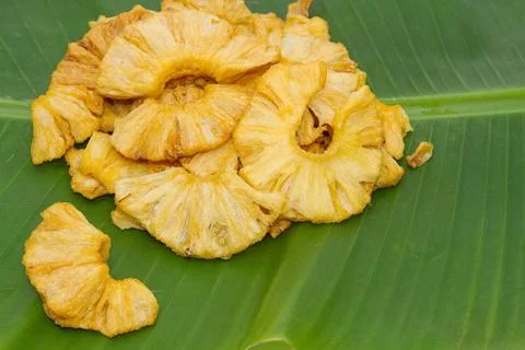 Dried dehydrated pineapple Stock Photos