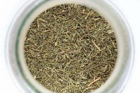 Dried dill in jar Stock Photos