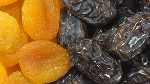 Dried dried apricots and dates Stock Footage 134591408