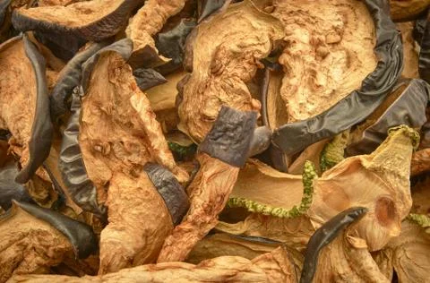 Dried eggplant as a background Stock Photos