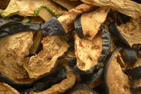 Dried eggplant as a background Stock Photos