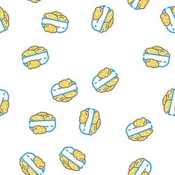 Dried eggplant vector seamless pattern Stock Illustration