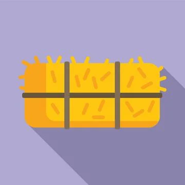 Dried farm roll icon flat vector. Food country stack 库存插图