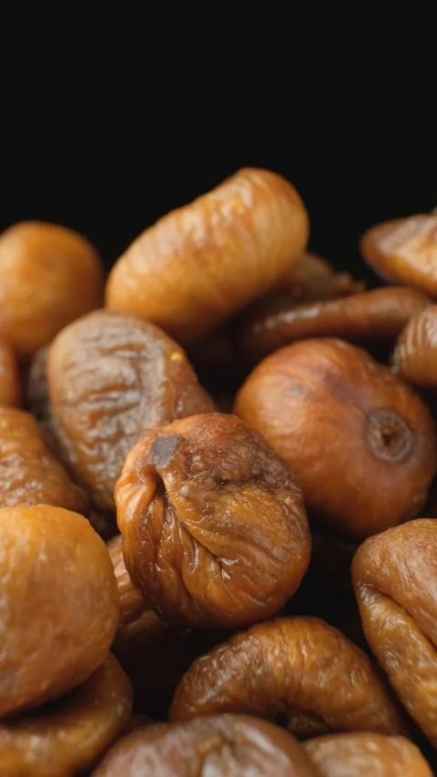 Dried Fig Fruit Rotate Vertical on Black Background Stock Footage 328851020