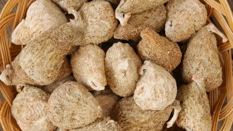 Dried figs in the basket. Stock Footage 302707146