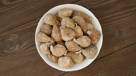 Dried figs on a plate. Stock Footage 302920559