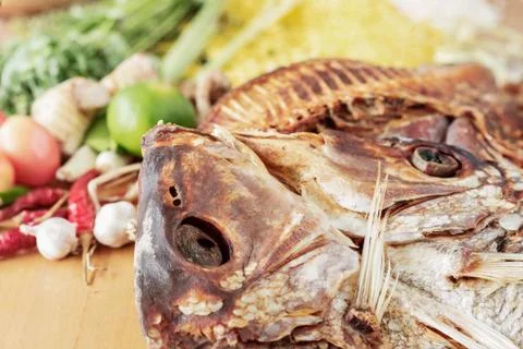 Dried fish for cooking. Foto stock