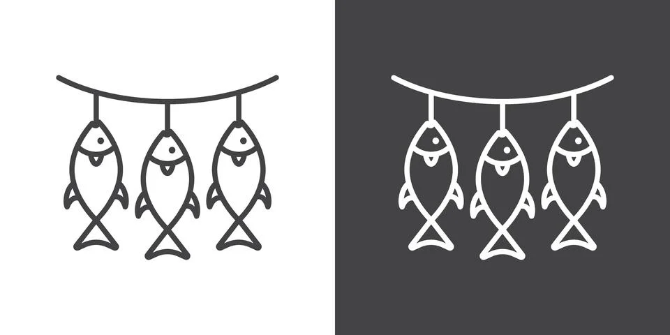 Dried fish icon Stock Illustration