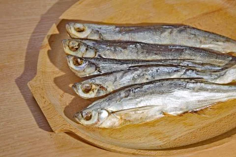Dried fish. Sabrefish. Stock Photos
