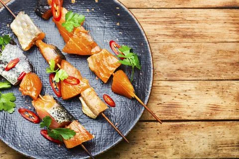 Dried fish salmon Stock Photos