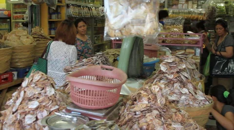 Dried fish store Stock Footage 43777234